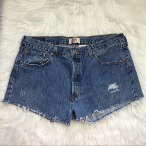 Levi’s 501 Button Fly Cut Off Denim Jean Shorts